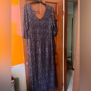 Marina Elegant Black Sequin Evening Dress-NWT 20w